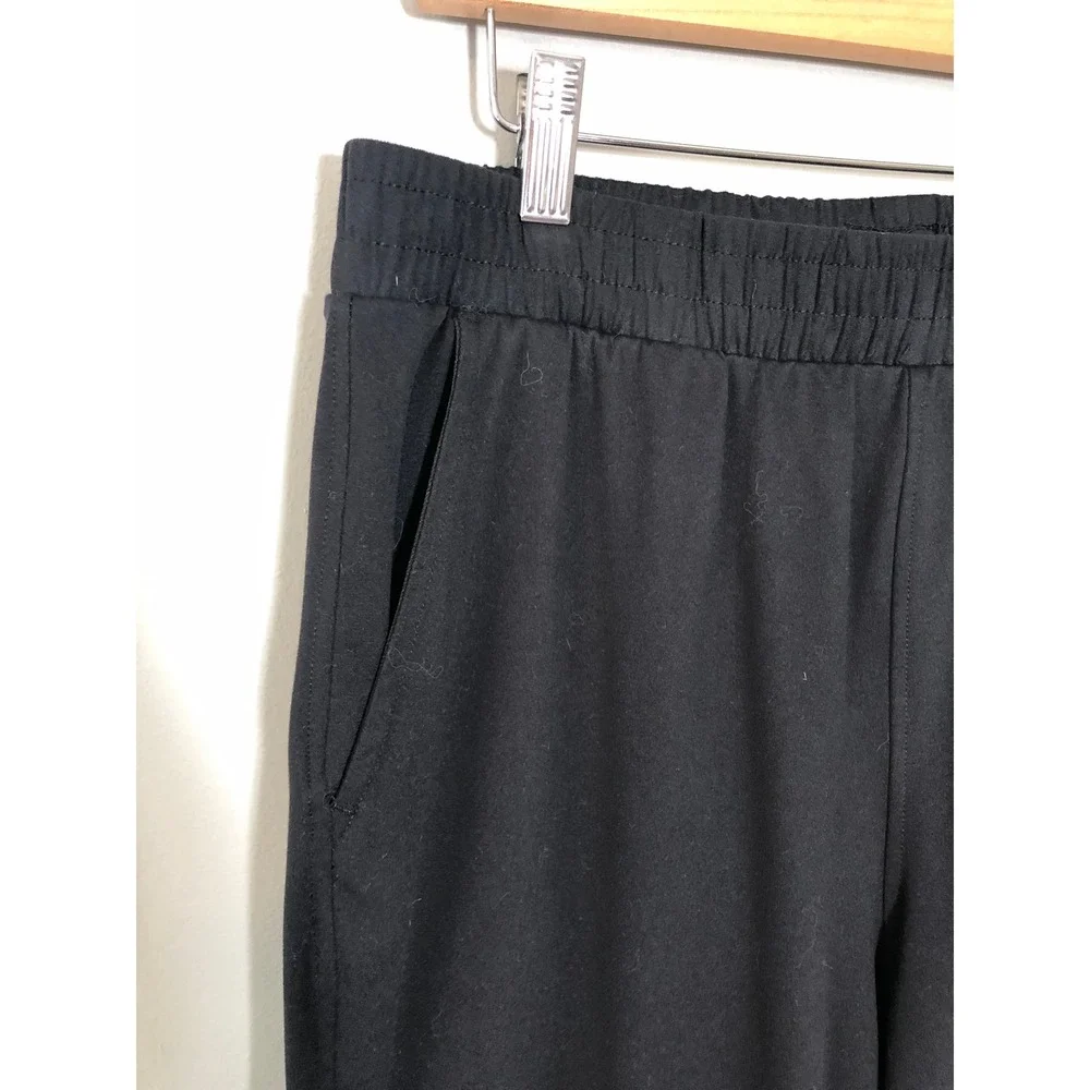 Yogalicious Lux Avenue Wide Leg Pant Women Large Black Elastic Waist Pockets